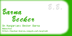 barna becker business card